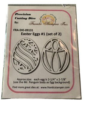 Frantic Stamper Precision Metal Cutting Dies Easter Eggs #1 Set of 2 - New